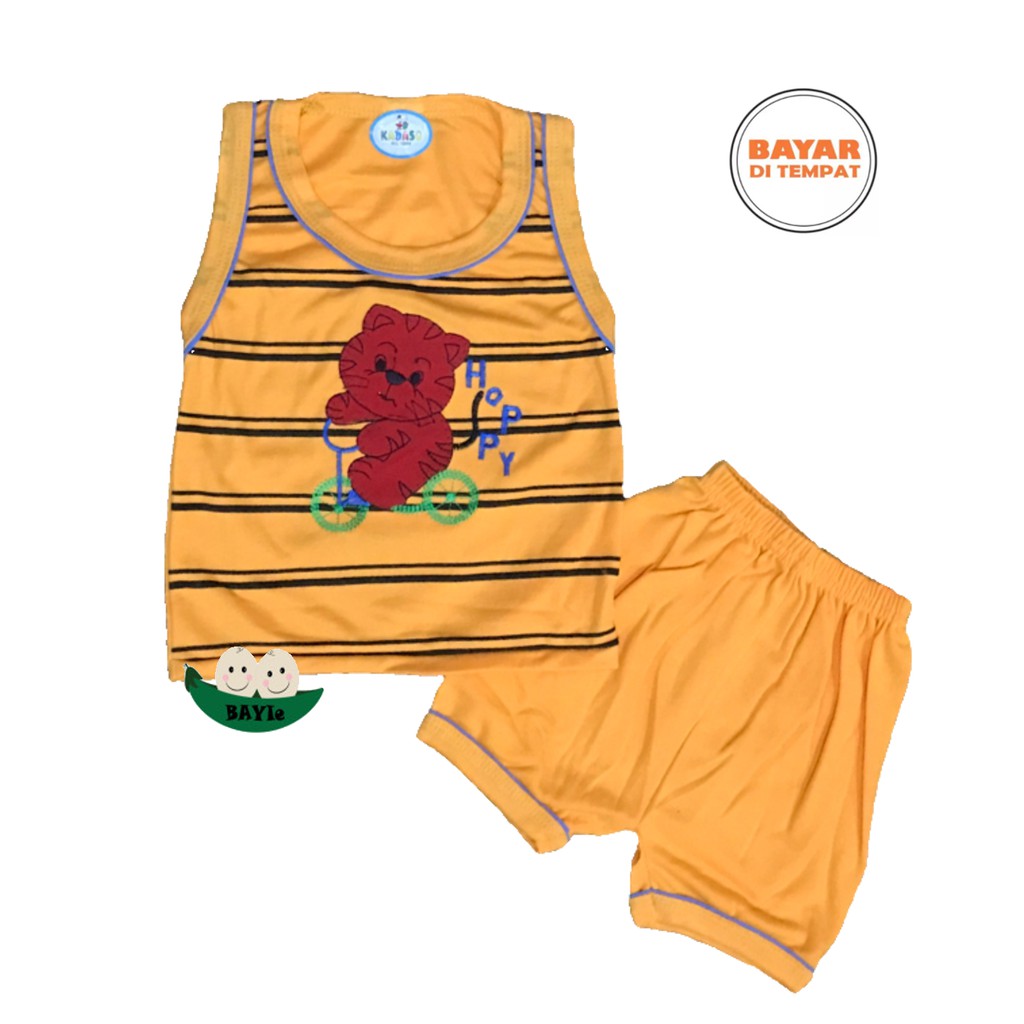 BAYIe - 6 SET Setelan Kaos Oblong Singlet/KUTUNG Bayi/Anak  KADASO umur 0 - 12 bulan