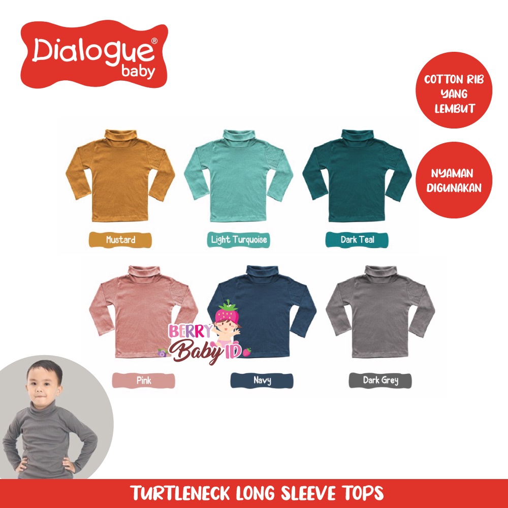 Dialogue Sweater Turtle Neck Long Sleeve Tops Baju Atasan Bayi Anak Berry Mart