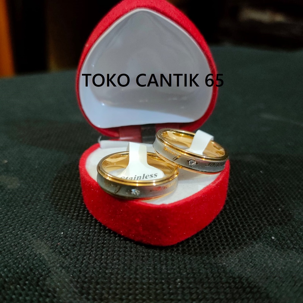 ( ACC TOKO CANTIK 65 ) CINCIN KAWIN/TUNANGAN FOREVER LOVE CEWE/COWO TITANIUM TEBAL DIJAMIN AWET (BISA COD/BAYAR DITEMPAT)