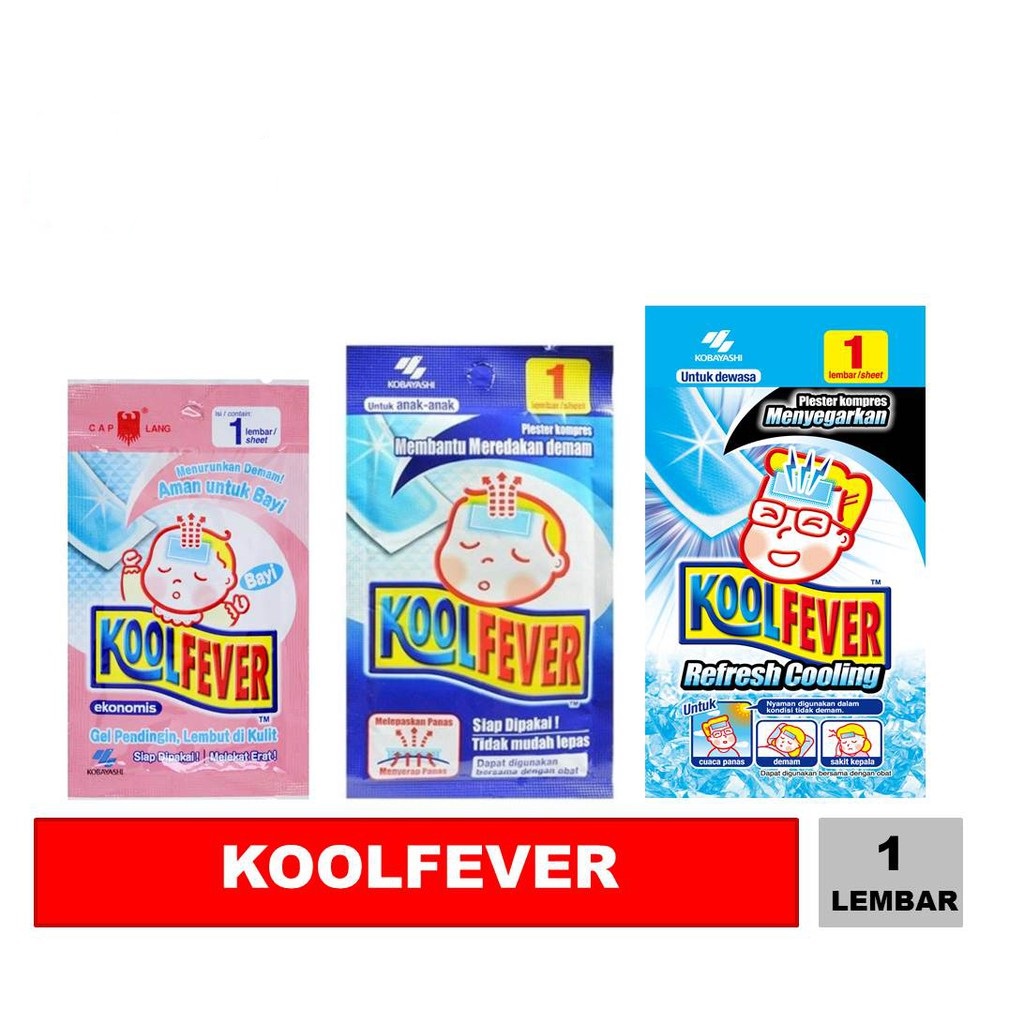 Kool Fever Cool Fever Plester Kompres Demam Bayi Anak Cooling Patch Demam Koolfever 1 Pcs Gel Kompres Bayi Non Byebye Fever