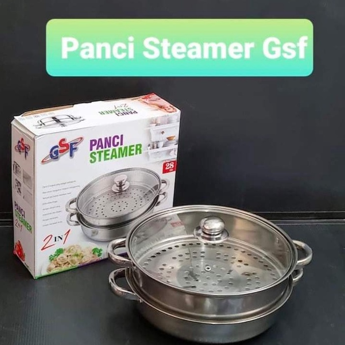 HOT GM Bear Panci Steamer Kukus Stainless 2 Tingkat / Panci Steamer GSF / Panci Steamer Kukus