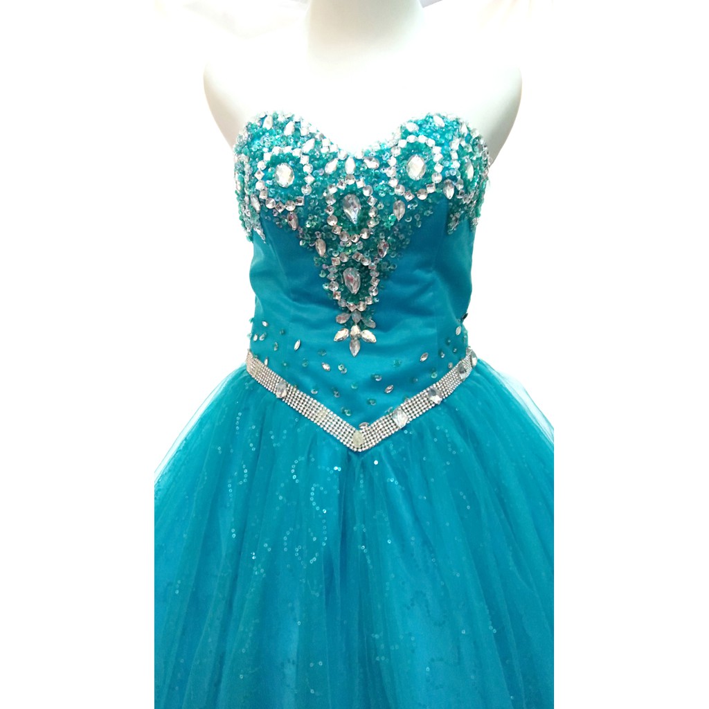 GAUN BALL GOWN BIRU  PRELOVED