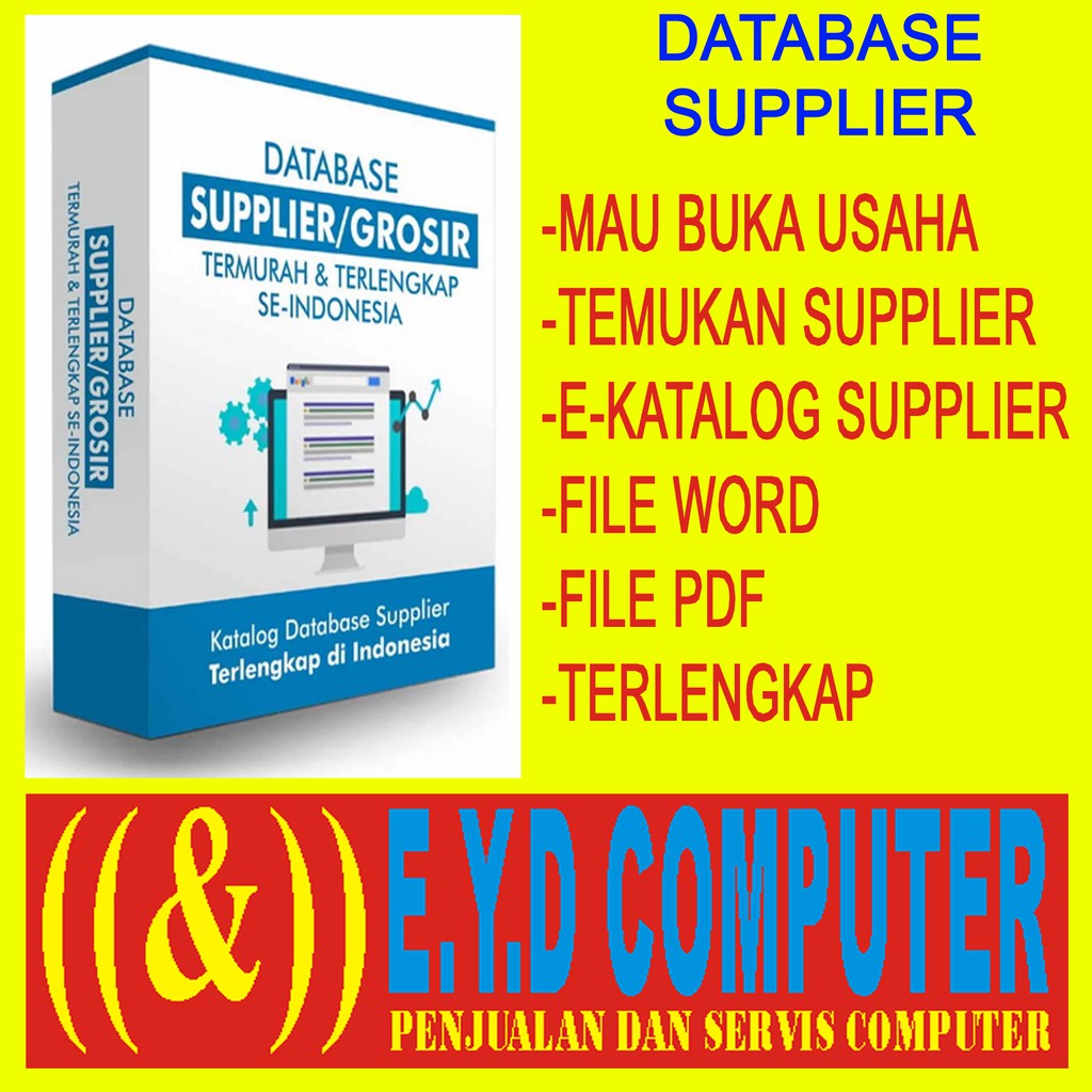 DATABASE SUPPLIER DISTRIBUTOR GROSIR TOKO TERLENGKAP DATA BASE SUPLAYER SUPLIER SEINDONESIA LENGKAP