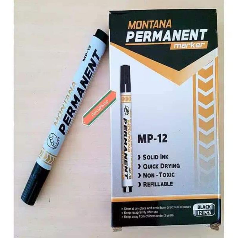 

1 pack 12 pcs spidol permanen montana