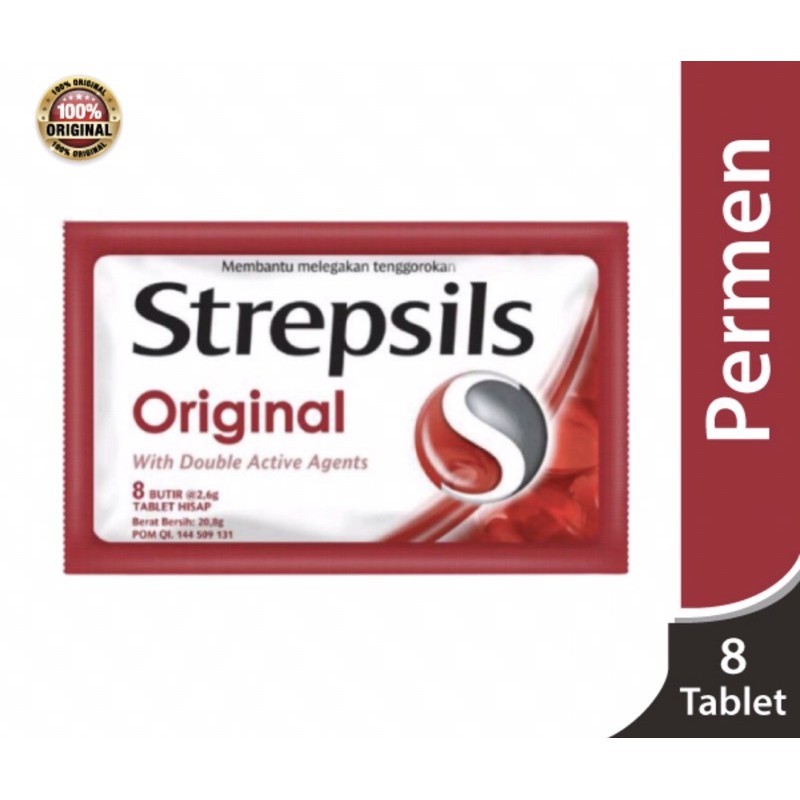 Strepsils permen per sachet 8 pcs ( permen pelega tenggorokan )