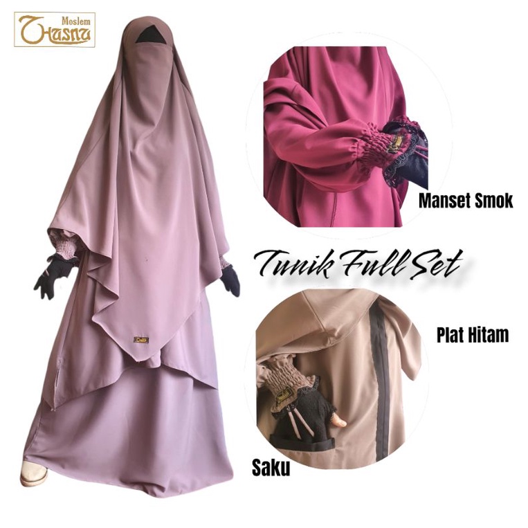 Tunik Tanpa French khimar |  Tunik Syar'i | Baju lebaran Gamis Tunik | Dress