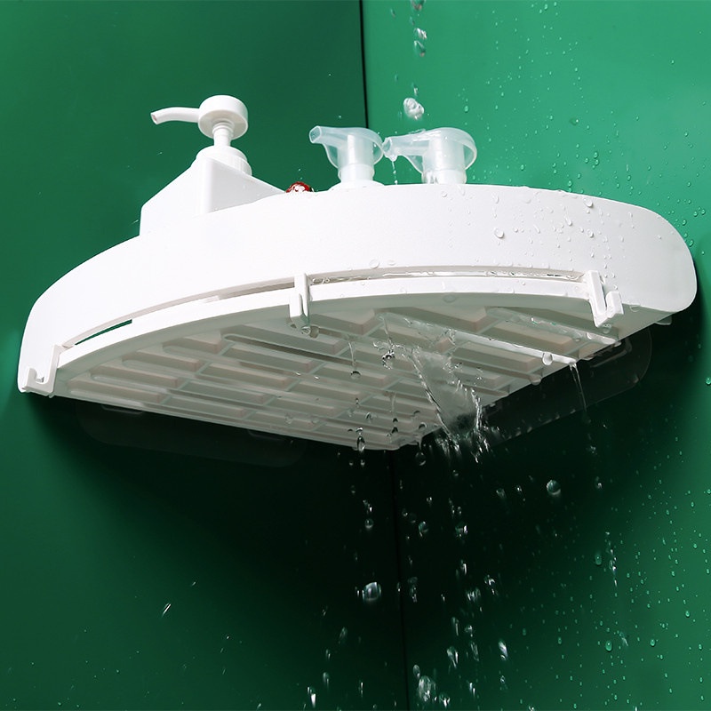 Rak Sudut Kamar Mandi Tempel Dinding Gantung Plastik