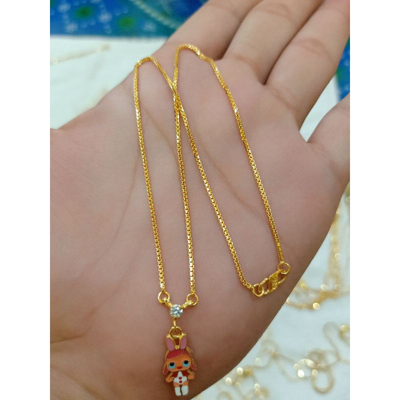 KALUNG ANAK LOL IMPORT PERAK 925 LAPIS MAS 24K