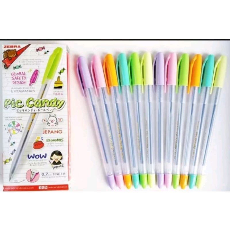 

Pulpen Zebra pic Candy Colors Hitam 0.7mm ( 1pcs)