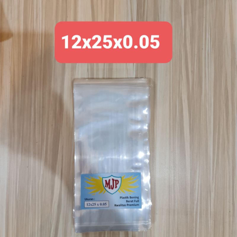 Plastik PP Bening Merk MJP Tebal 0.05 Uk.12x25 PP Chiller spt Kaca Kemasan Snack Kerupuk