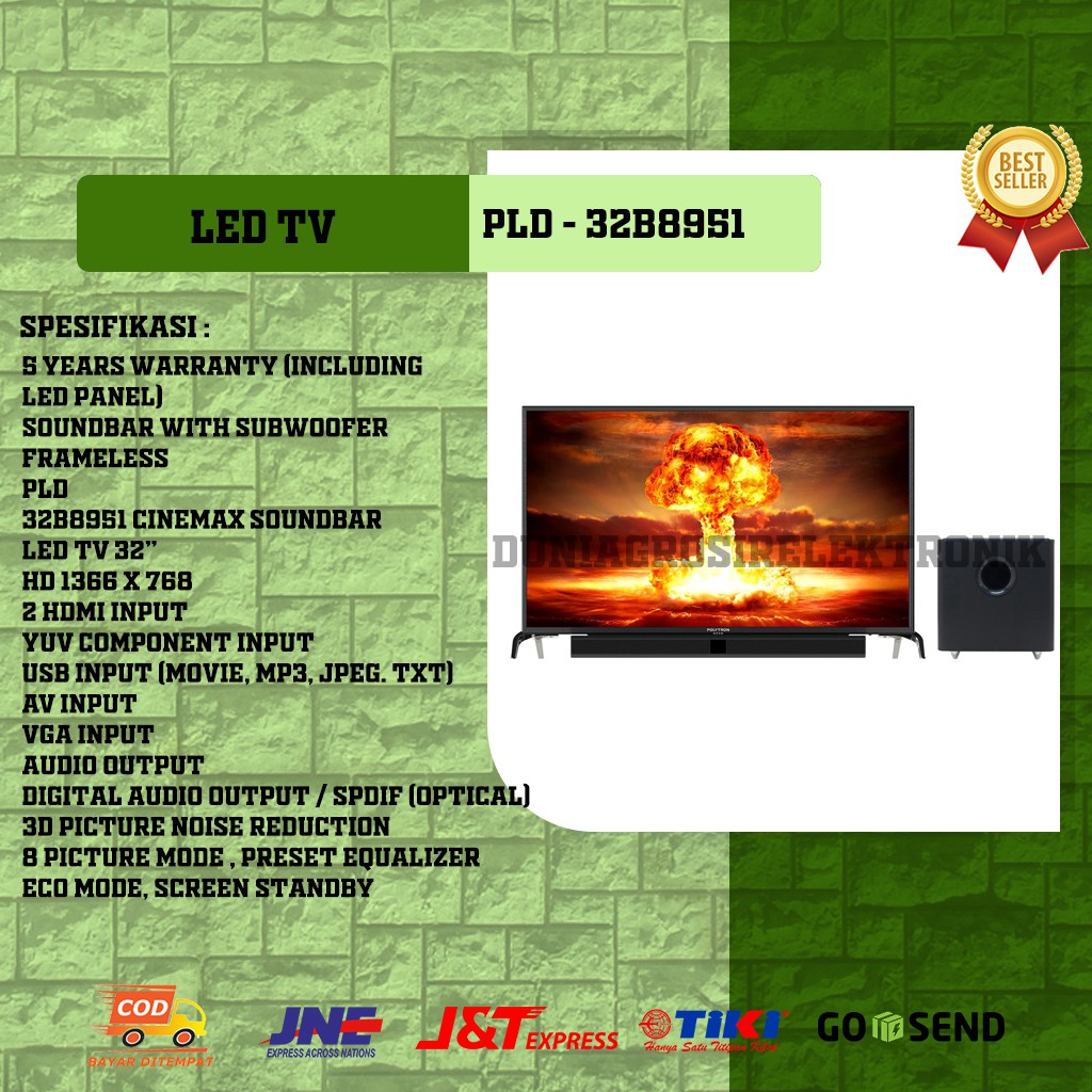 Polytron LED TV SoundBar 32" PLD - 32B8951