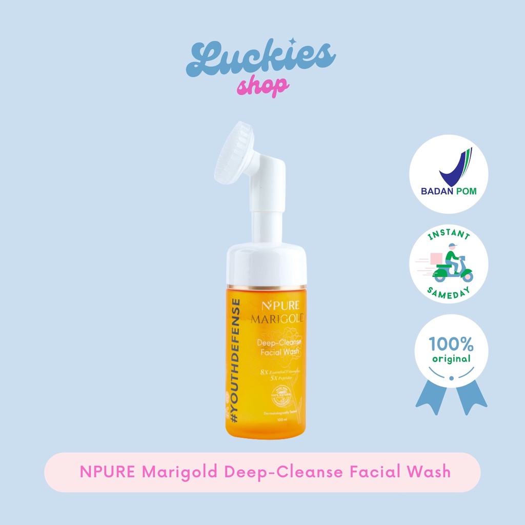 BPOM NPURE Marigold Deep-Cleanse Facial Wash Anti Aging Sabun Cuci Muka Wajah Aging