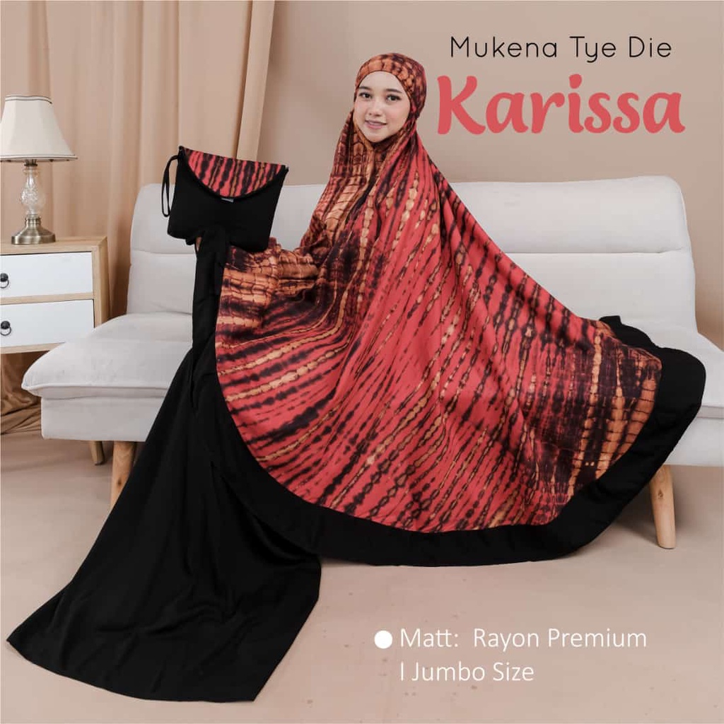 Mukena Bali Dewasa Rampel Jumbo Hitam Tie Dye Terbaru Bagus Free Tas