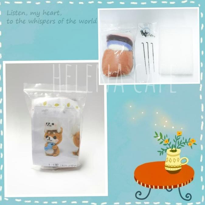NEW DIY Kit boneka wool felt lucu Bahan untuk craft kerajinan - dog sea BERKUALITAS