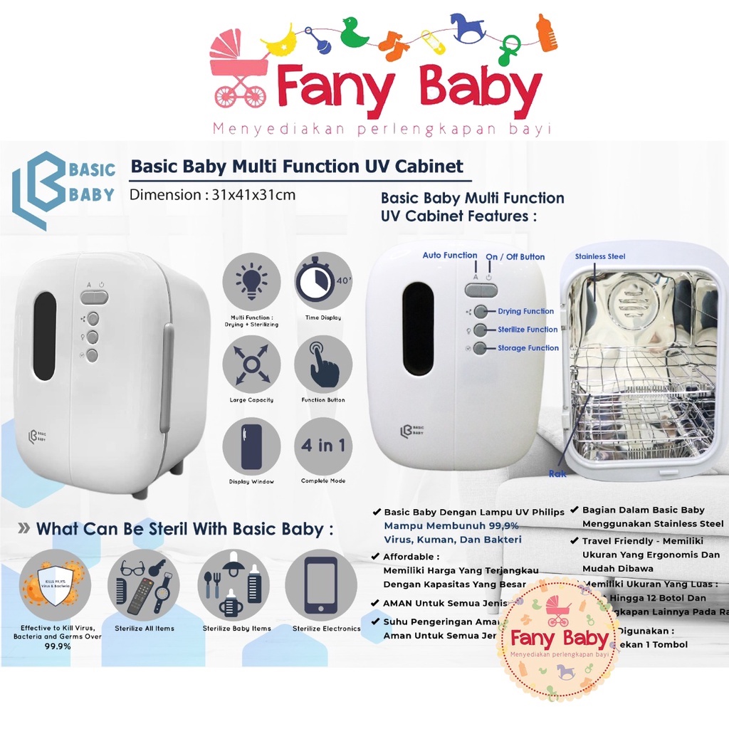 BASIC BABY UV CABINET MULTI FUNCTIONAL STERILIZER