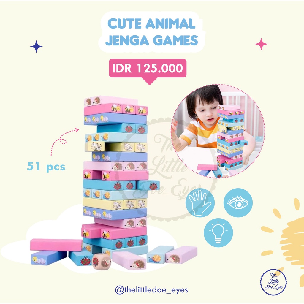 Cute Animal Jenga Games