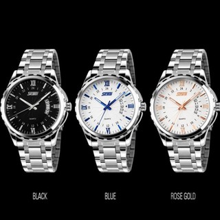 Jam Tangan Pria Analog Skmei 9069 Silver Black Water