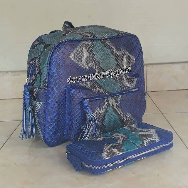 PROMO TAS PUNGGUNG GRATIS DOMPET KULIT ULAR PHYTON ASLI