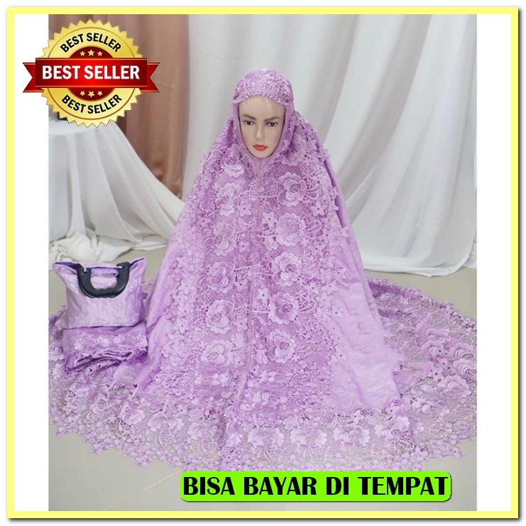 Mukena Mukenah Remaja Dewasa Bordir Tasik Bahan Rayon Halus Premi LV250 Mukena Dewasa Sutra Paris