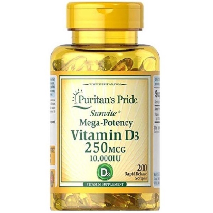 Puritan Puritan's Vitamin Vit D3 D 10000 IU 10000IU 10,000 200 Softgel Lc