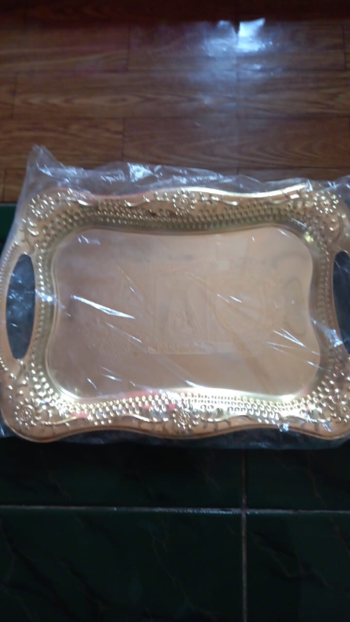 Nampan Emas Ukir Pegangan S Baki Tempat Makanan Oleh Oleh Haji Dan Umroh