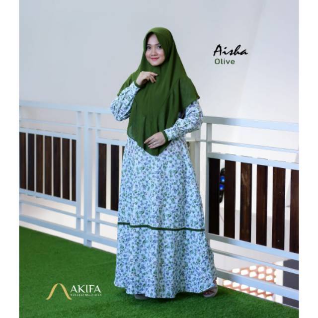 Akifa || Gamis aisha set jilbab new