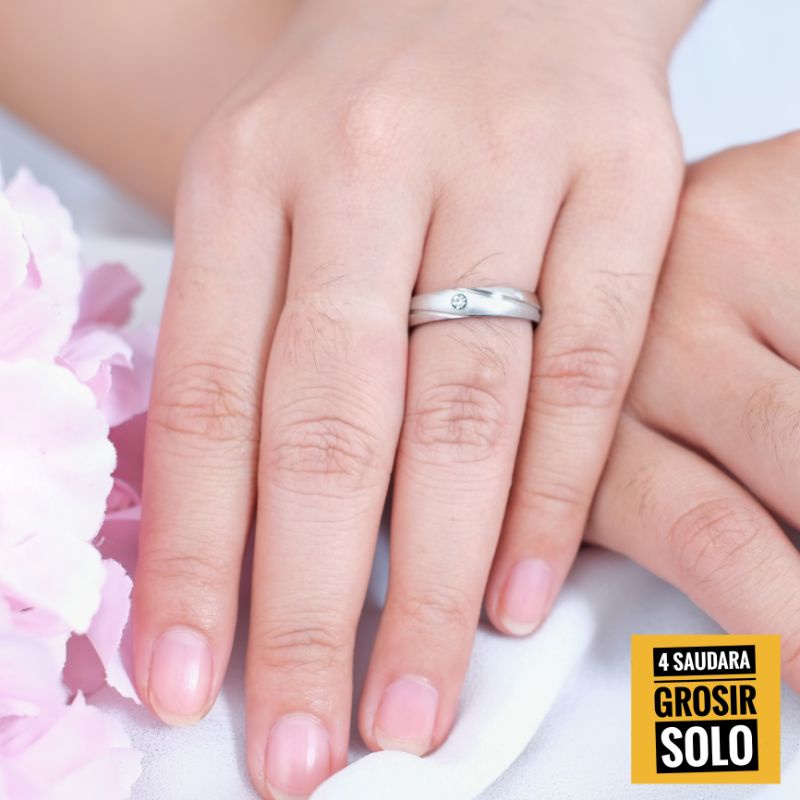 4s Grosir Solo || Cincin pasangan Titanium asli permata anti karat ☆JJ-50☆