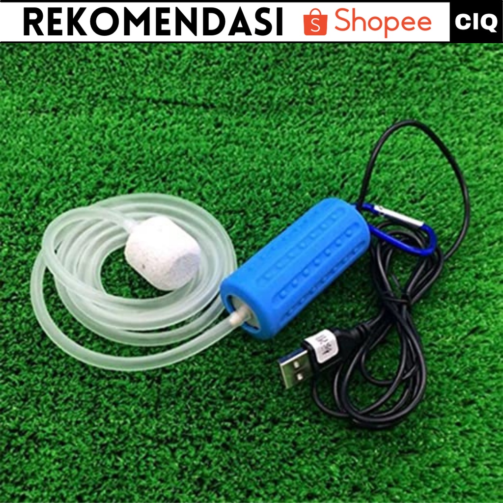 Aerator Aquarium USB / Pompa Udara Baterai Powerbank Emergency Tahan 24 Jam