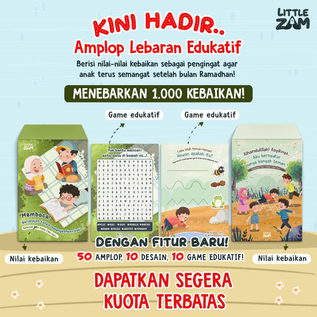 

Terbaru! Amplop Lebaran Edukatif Little Zam (per lembar)