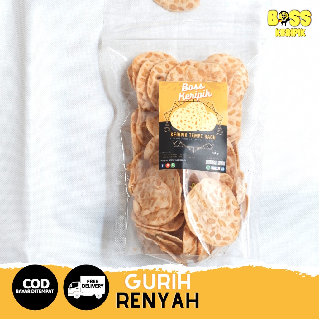 

Kripik Tempe Sagu Gurih dan Renyah Rasa Original kemasan 100 gram Bisa Bayar Ditempat COD