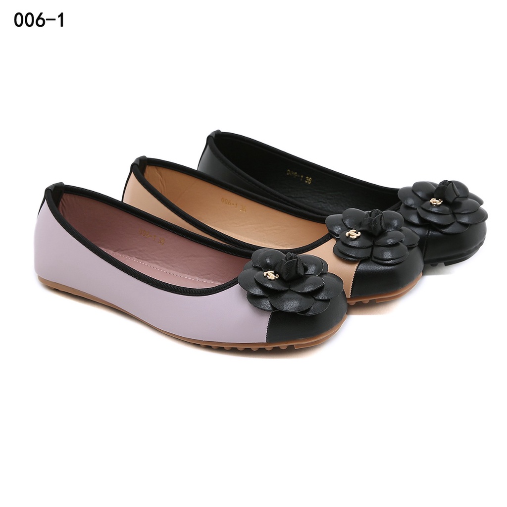 CH Leather Camellia Flat Shoes 006-1