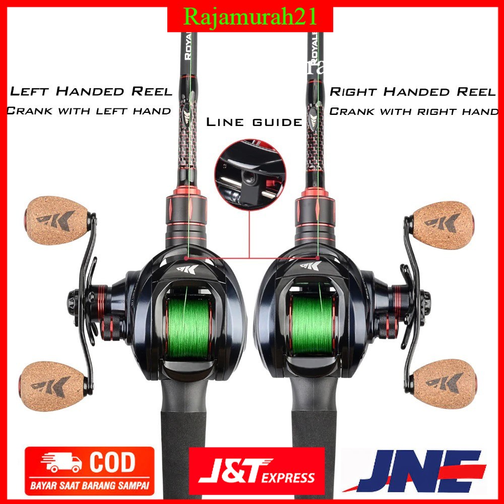 PROMO REELSKING GLE201 Reel Pancing Baitcasting 11+1 Ball Bearing 6.3:1 Left Hand - Black