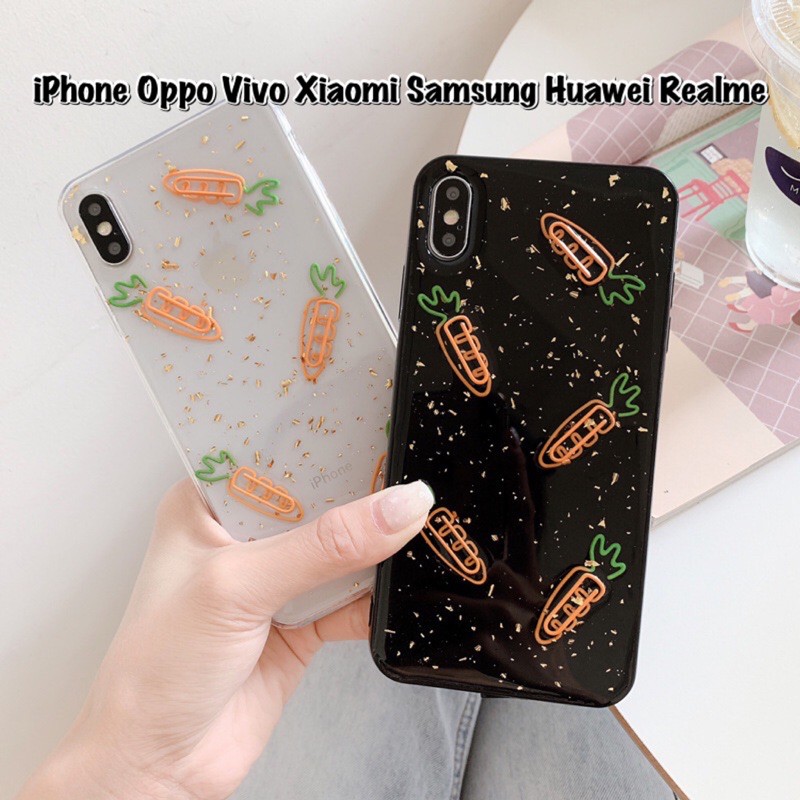 Carrot Case iPhone Oppo Vivo Xiaomi Samsung Realme C12 C15 C11 C3 A53 A21s Reno 5 4 6 7 M21 M31 S21