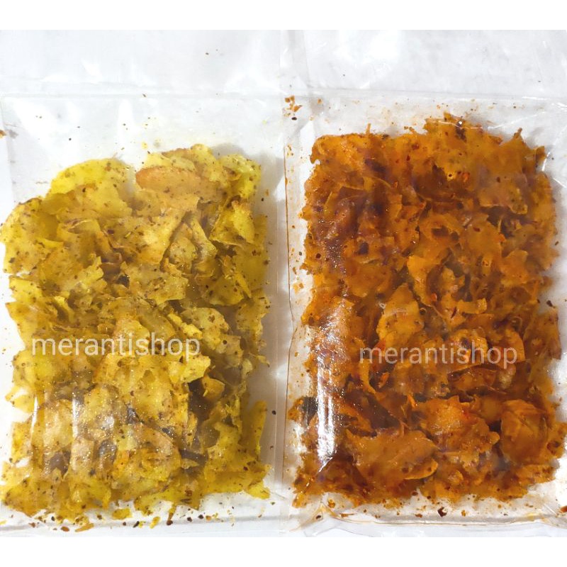 

Kerupuk Ubi Parut Kunyit Cabe Rawit dan Pedas Asin khas Selatpanjang Meranti