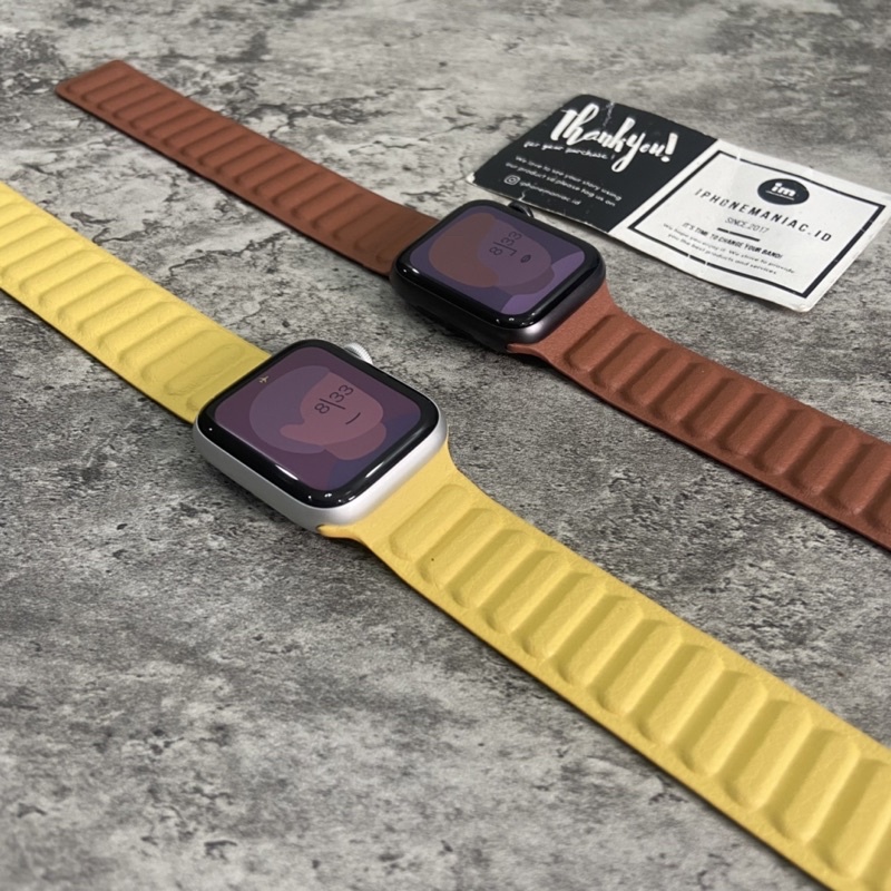 (NEW! BISA COD) STRAP APPLE WATCH SERIES SE 7 6 5 4 3 2 1 LEATHER LINK STRAP SMARTWATCH TALI JAM 44mm 42mm 45mm 38mm 40mm 41mm