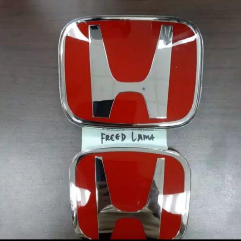 EMBLEM LOGO HONDA MERAH CHROME BRV CRV JAZZ HRV BRIO MOBILIO FREED