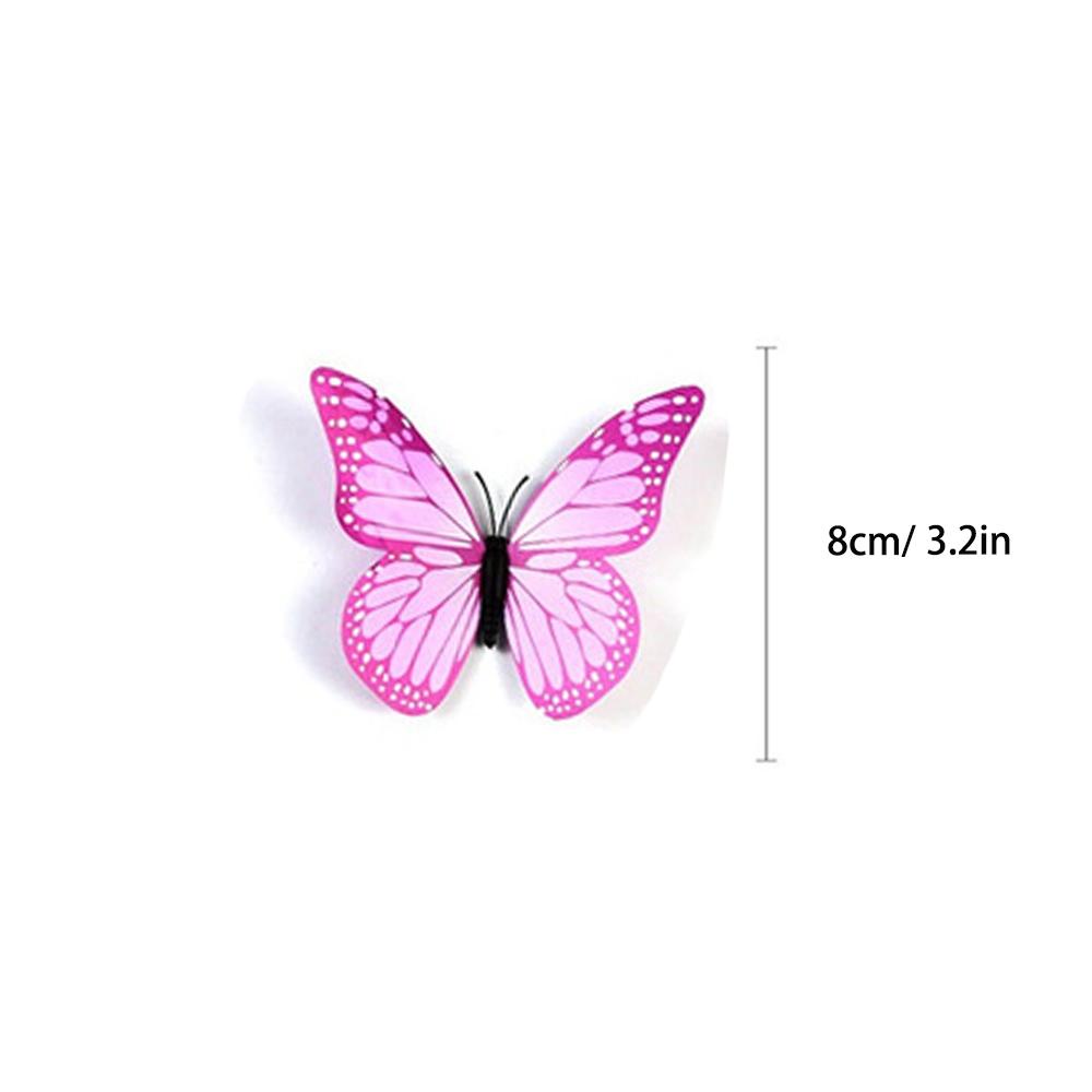 Nickolas1 Kupu-Kupu Bercahaya 3D Glow in Dark Pvc Plastik Magnet Art Kerajinan Tangan Simulasi Butterfly