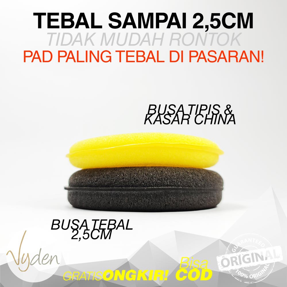 Busa Poles Mobil Spon Wax Sealant Coating Kompon Vyden Foam Tebal 25mm Aplikator Pad Hitam MURAH