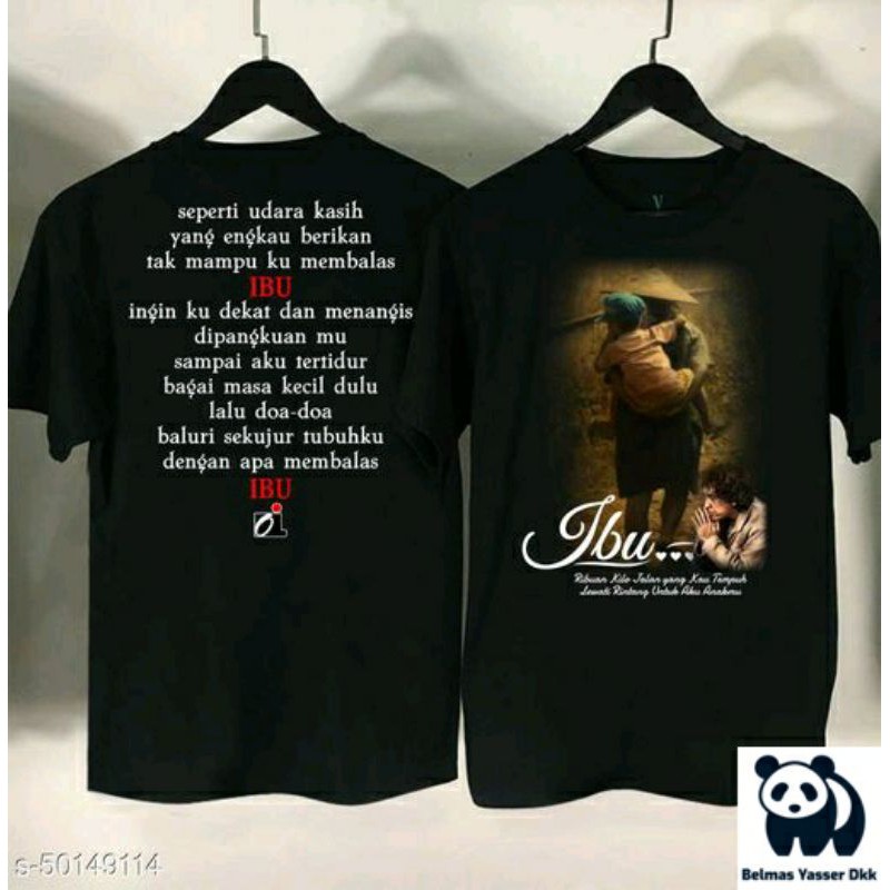 Kaos Pria Hitam Iwan Fals Ibu Ukuran M, L & XL Harga Grosir