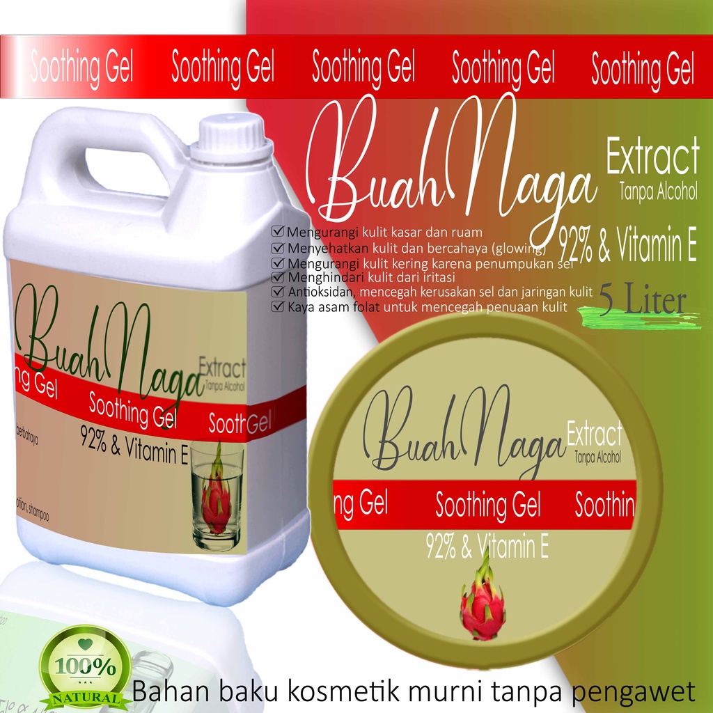 Gel kiloan ekstrak Aloe vera, bengkoang, mentimun, pepaya dan buah naga 92% berbentuk gel bahan baku untuk kosmetik sudah ada izin edar resmi by Oke sabun suplayer 2