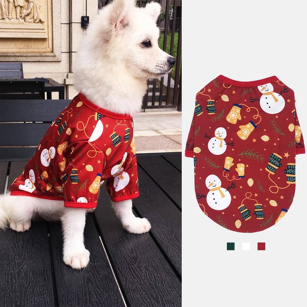 Sweater Pullover Tema Natal Untuk Anjing / Kucing