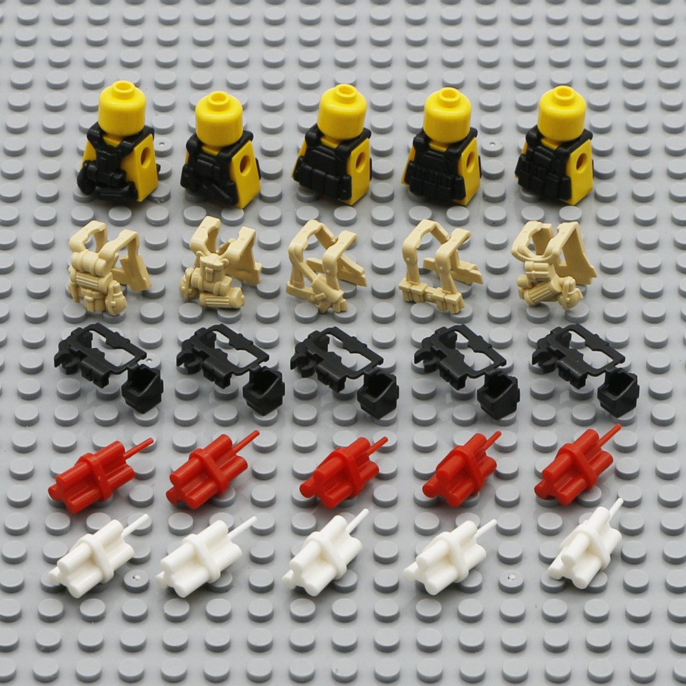 Mainan Lego Military Weapon Accessories Building Blocks Body Armor Vest WW2 SWAT City Police