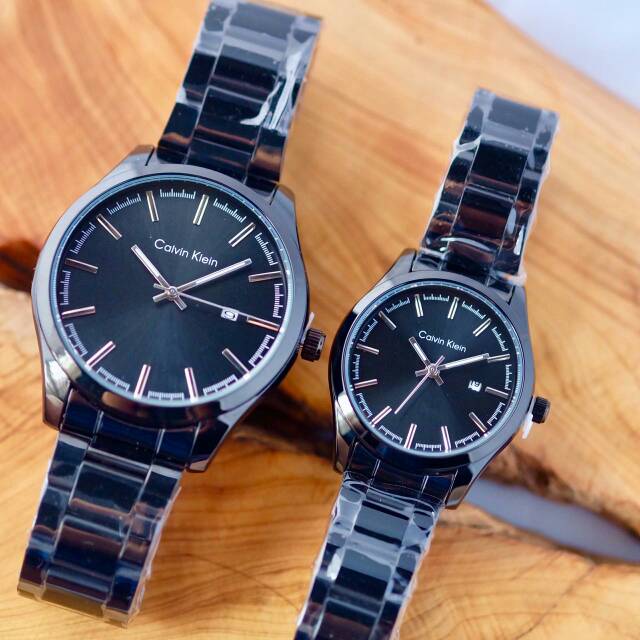 Jam Tangan Couple Ck Tanggal Hitam