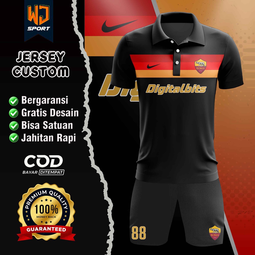 Jersey Futsal Sepak Bola Printing Custom Murah  Setelan Lengan Panjang Sepeda Gowes Trail Downhill B