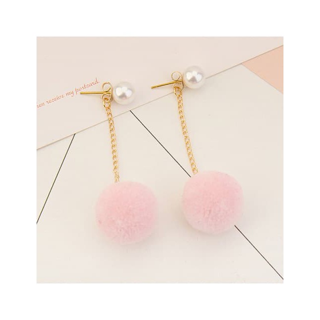 Anting Pom Pom Juntai 6 Warna