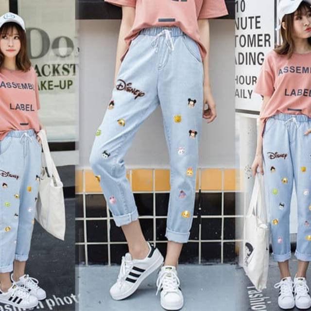 Jeans Disney , celana jeans,  jeans bordir,  jeans cewe,  celana jeans,  celana levis