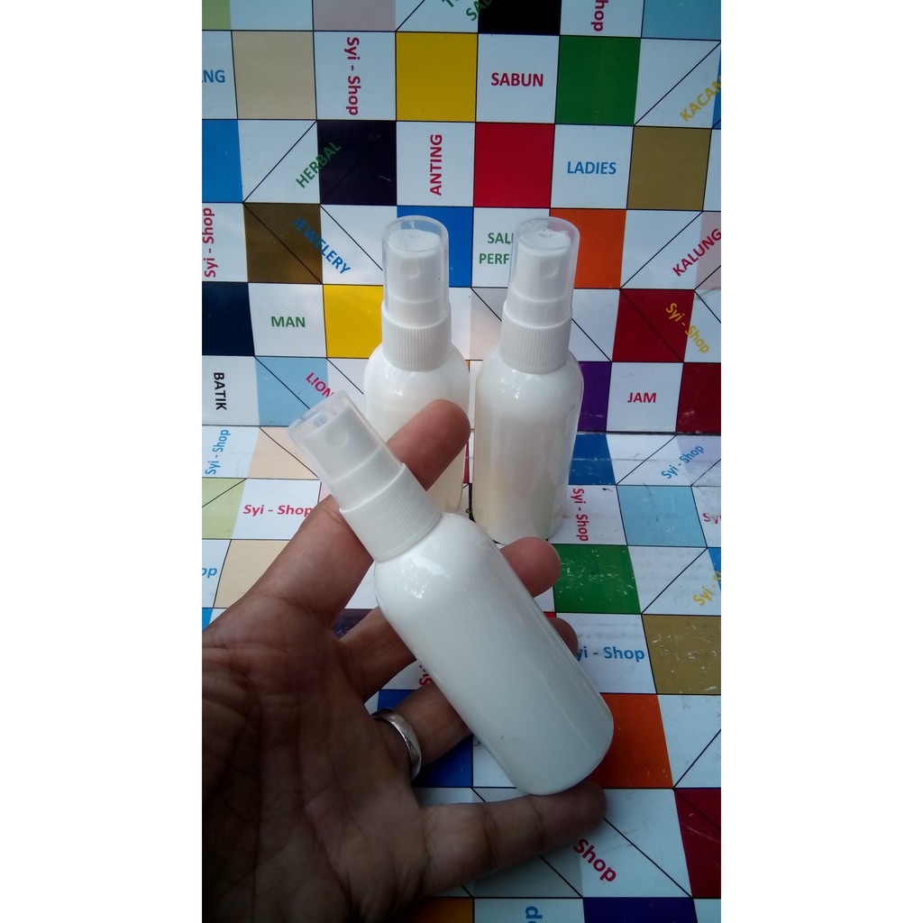 GROSIR Botol Parfum Spray 60 ml Plastik Putih Susu