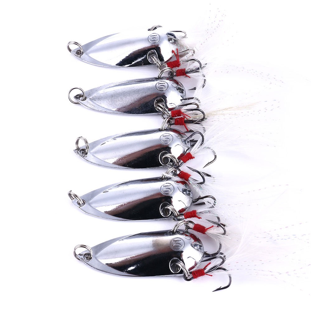 1 Pc Umpan Pancing Hard Bait Bentuk Sendok Spinner Bahan Logam Berat 10.4g