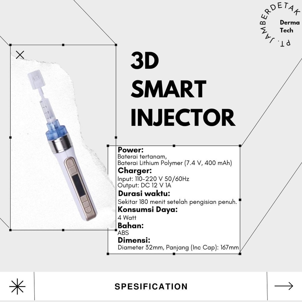 smart injector 3d  wireless skin booster injeksi serum mesogun