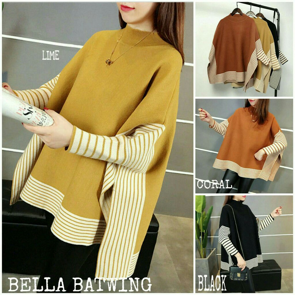 BELLA BATWING ATASAN RAJUT WANITA